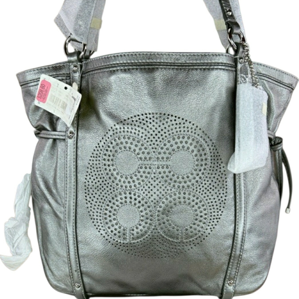 Nwt Coach - Audrey Medium Cinched North South Perforated Tote - 45u087